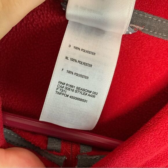 The North Face Fleece Jacket Mens XL Long Sleeve 1/4 Zip Red & Black TKA 100‎ - Picture 4 of 7